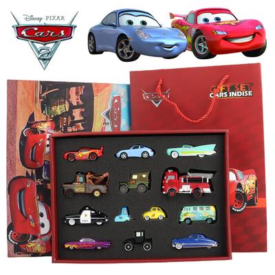 13 шт./коробка Тачки Pixar 1 Подарочная коробка Металлическая литая модель Мэтр Молния Маккуин Салли Пожарная машина Красная модель машины Мальчик машина Игрушки