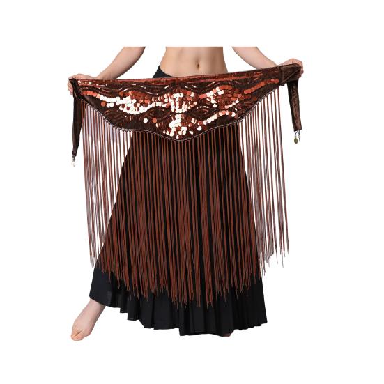 Women Waist Chain Retro Tassel Shiny Sequins Decor Metal Belly Dance Sexy Body Chain Skirt Accessory