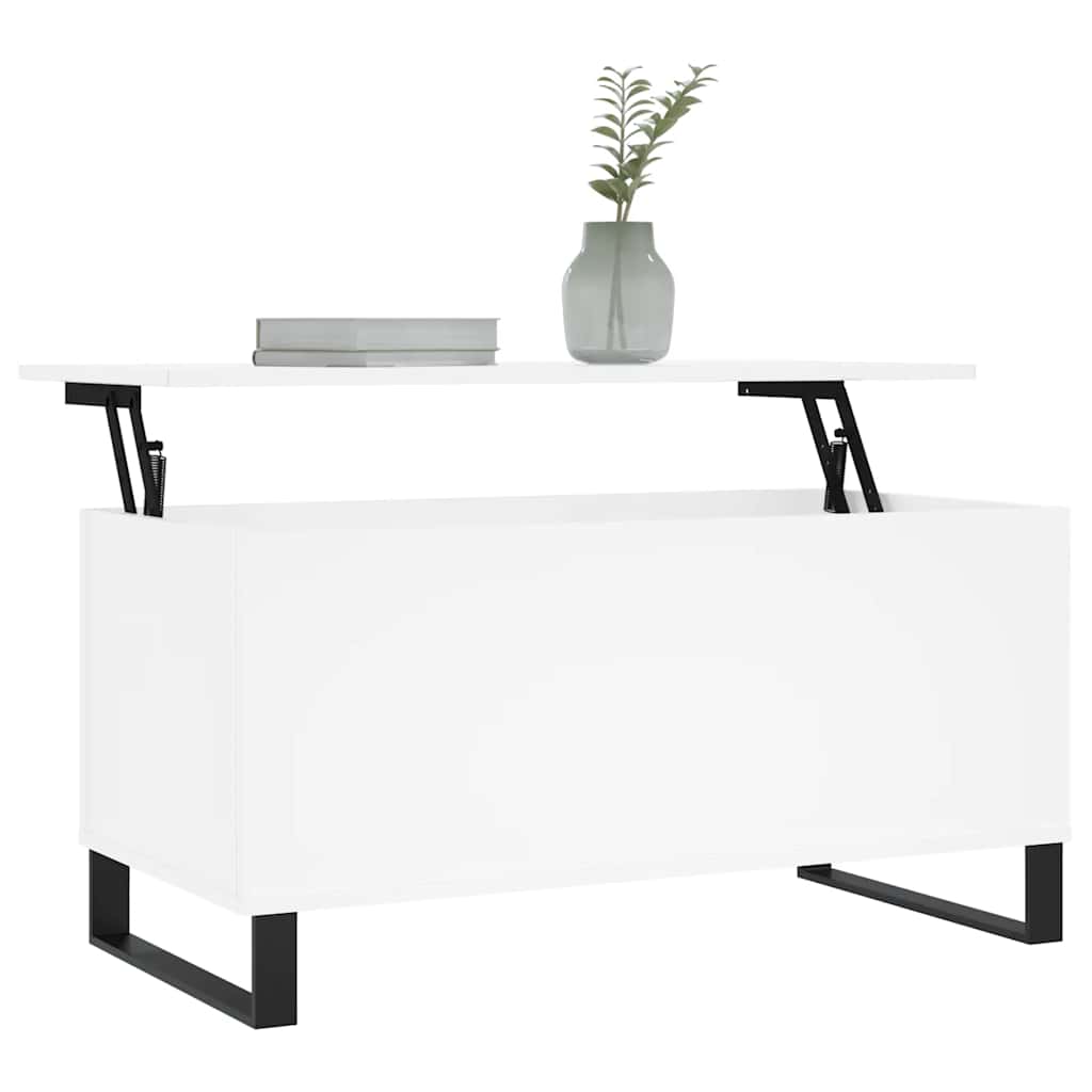 White Coffee Table 90 x 44.5 x 45 cm Engineered Wood