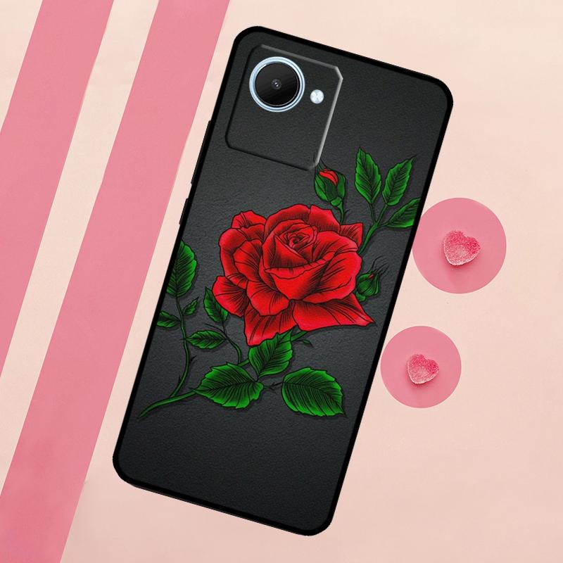 Цветочный чехол с розой для Realme 15 10 11 12 13 14 Pro Plus C65 C67 C75 C63 C61 C55 C51 C53 C35 GT6 GT7 Pro