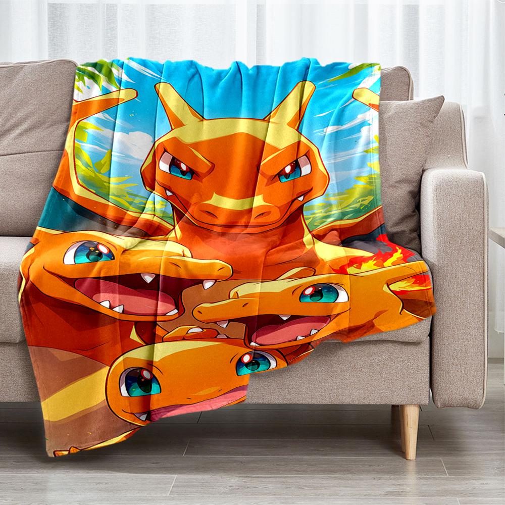 Pokémon Theme Printed Blanket - Perfect for Couch, Bed, Travel & Outdoor Use | Machine Washable, Cozy & Durable.