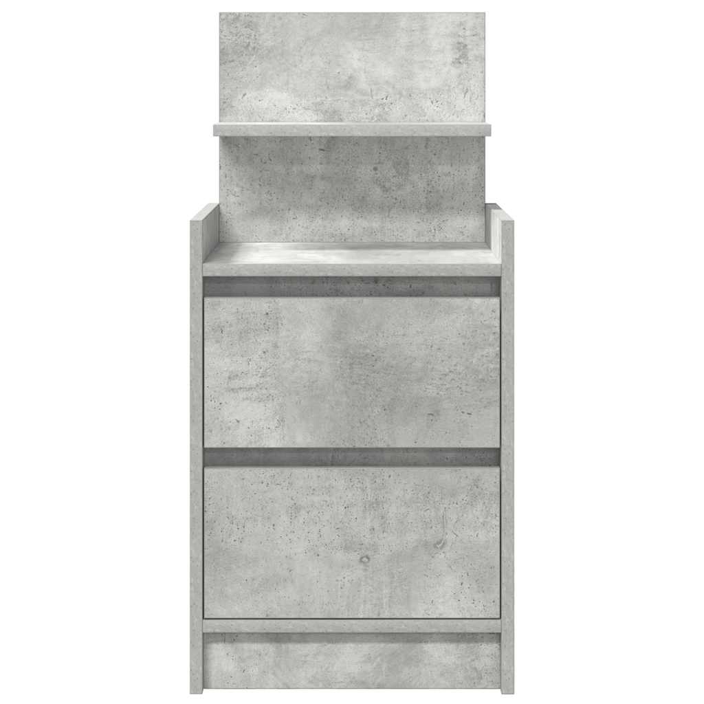 Nightstand with 2 Drawers Concrete Grey 38 x 34 x 80 cm