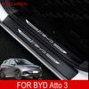 For BYD Atto 3 EV 2022 2023 Car Door Sill Leather Stickers Protection Plate Carbon Fiber Threshold Strip Taildoor