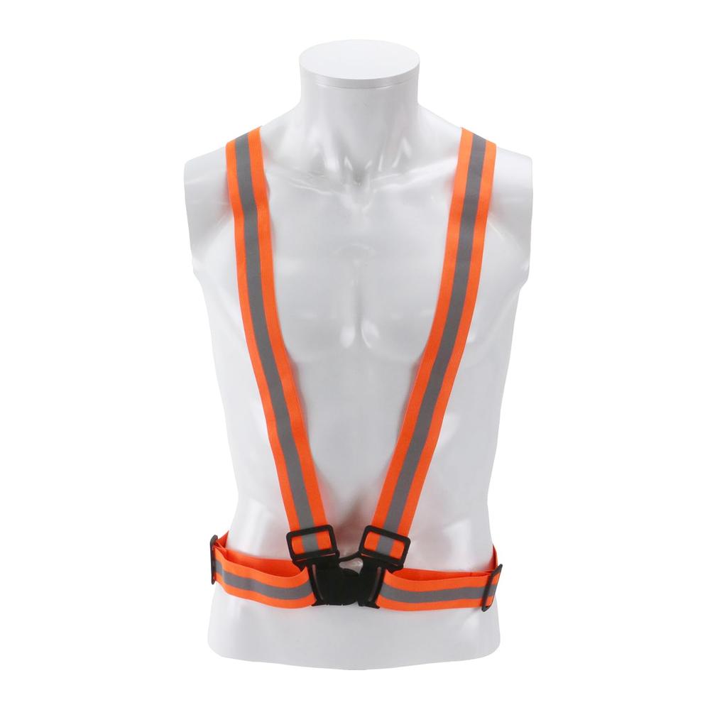 SK11 Stretch Reflective Adjustable length and waist Made of elastic material for excellent Vest, 1pc, Hi-Vis Orange. size. stretch.