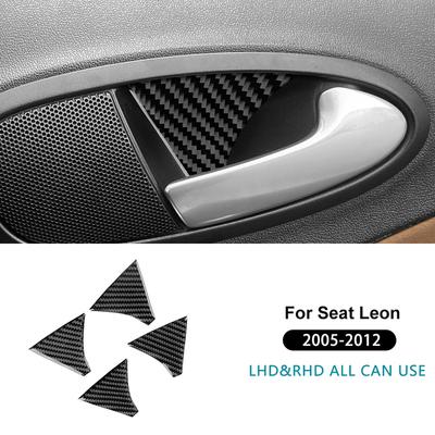 Настоящее Мягкое Углеродное Волокно Для Seat Leon MK2 1P Altea 2005 2006 2007 2008 2009 2010 2011 2012 Автомобиля Внутренняя Панель Чаши Дверной Проема Наклейка