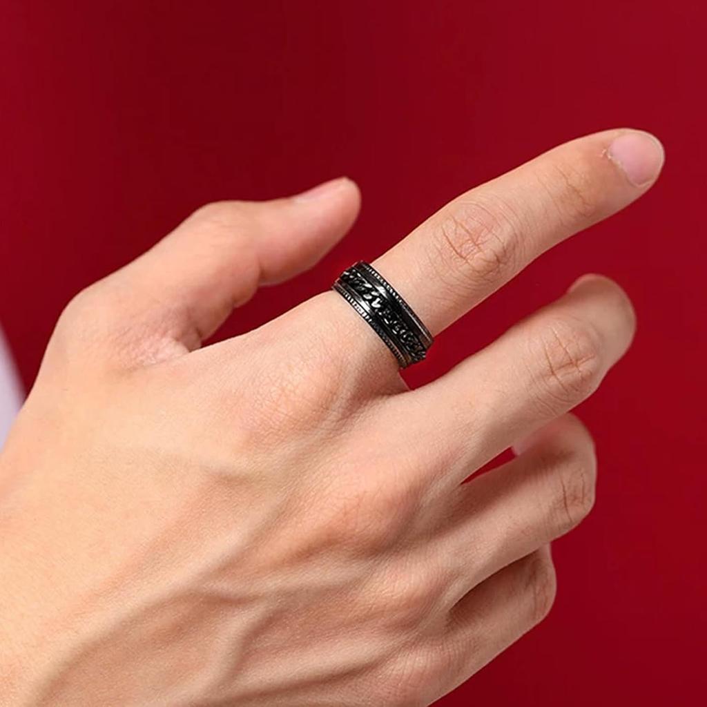 Stress Relief Ring for Men Women - Spinner Fidget Anxiety Rings, Solid 316L Stainless Steel