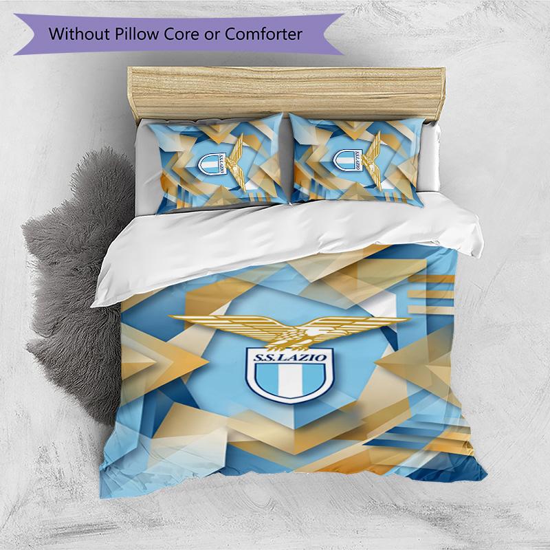 Lazio FC Printed 3PCS Bedding Set Breathable Duvet Cover with Pillowcases Decorative Bed Linen for Bedroom Home