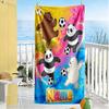 Blue Dog Soccer Fun Customize Your Name Beach Towel Soft Durable Quick-Dry Suitable for Sports Travel Swimming Yoga Bathroom Beach And Pool