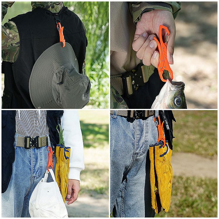 Взять Многофункциональный уличный зажим, Карабин, Захват для рыбы, Легко открывается/закрывается, Компактный и легкий, Портативный для кемпинга, рыбалки, подвешивания и