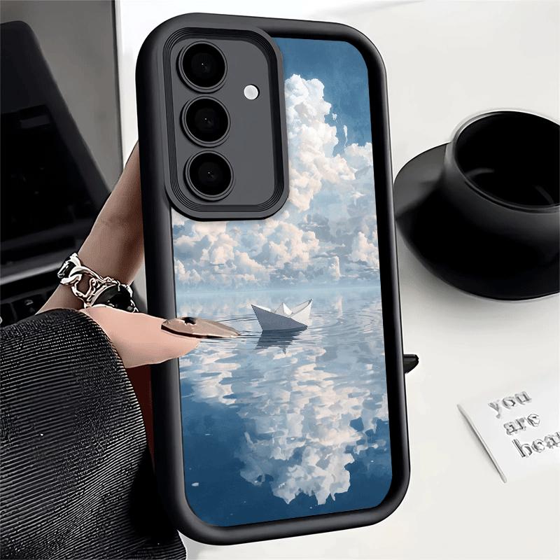 Чехол для телефона для Samsung Galaxy S26 S25 Ultra S24 FE Бумажный самолет Лодка Ракушка Мечта S23 Plus S22 + S21 S20 5G Мягкий силикон Funda