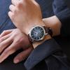 Seiko Мужские часы с механическим механизмом и кожаным ремешком, синий циферблат SRPK15J1