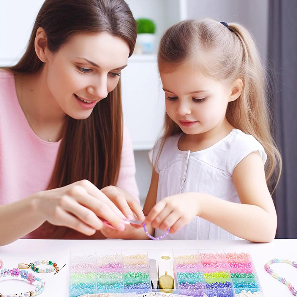 Aoresac Набор для изготовления браслетов из глиняных бусин/плоские круглые глиняные бусины диаметром 3-4 мм для изготовления ювелирных изделий с подвеской