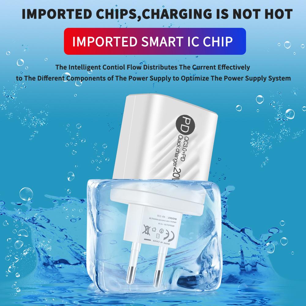 Зарядное устройство USB PD, 20 Вт, быстрая зарядка, адаптер для зарядки телефона с цифровым дисплеем, тип C для iPhone, Samsung, Xiaomi, Huawei, настенное зарядное устройство USB C