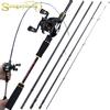 SOUGAYILANG Casting Fishing Rod Fishing Reel Combos 2.1m 2.4m EVA Handle Casting Fishing Rod Portable 5 Sections 12+1BB 6.3:1 Baitcasting Reel Set
