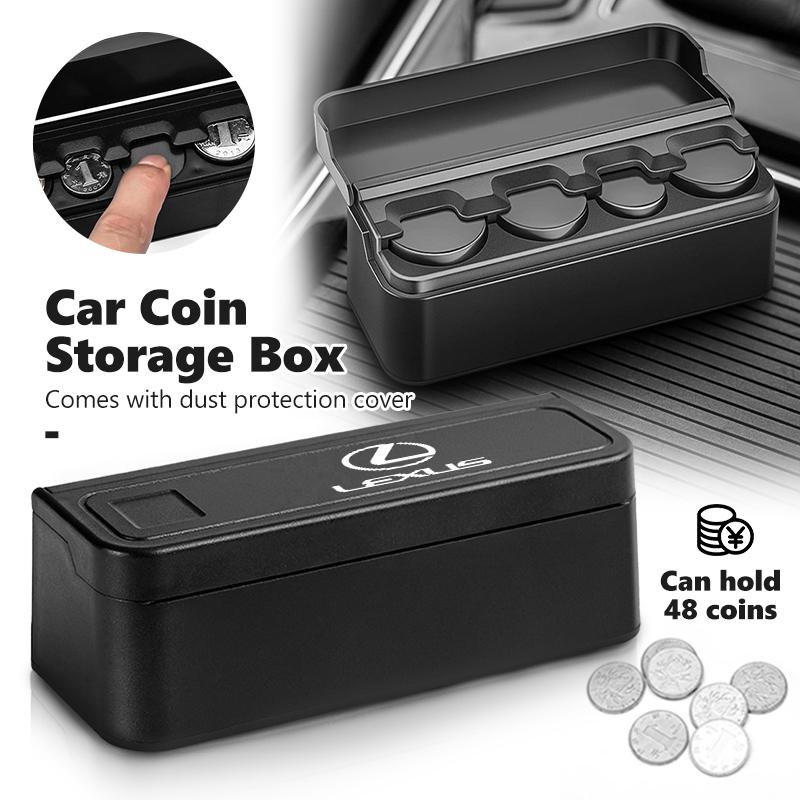 rlvc5 For Lexus Black Car Coin Organizer Case Money Storage Box Coin Container Wallet Organizer Holder RX350 IS250 CT200h ES250 ES300h