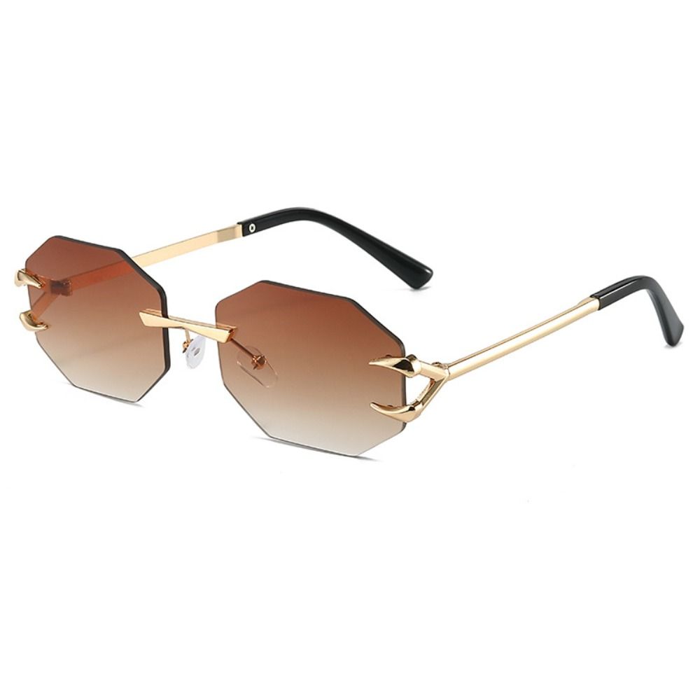 Street Decoration Clear Rimless Rectangle Sunglasses Shades Eyewear Uv400 Ocean Lens Sun Glasses Travel Party Sunglasses