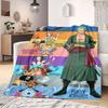 One Piece Grand Cartoon Flannel Blanket, Printed Home Textile for Sofa, Cozy Bedding for Chairs, Picnic Nap Use_LIAN