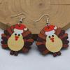 1 Pair Bohemian Style Wooden Pendant Earrings Retro Inspired Turkey Pendant Suitable for Casual Wear and Versatile Fashion Accessories As Gifts