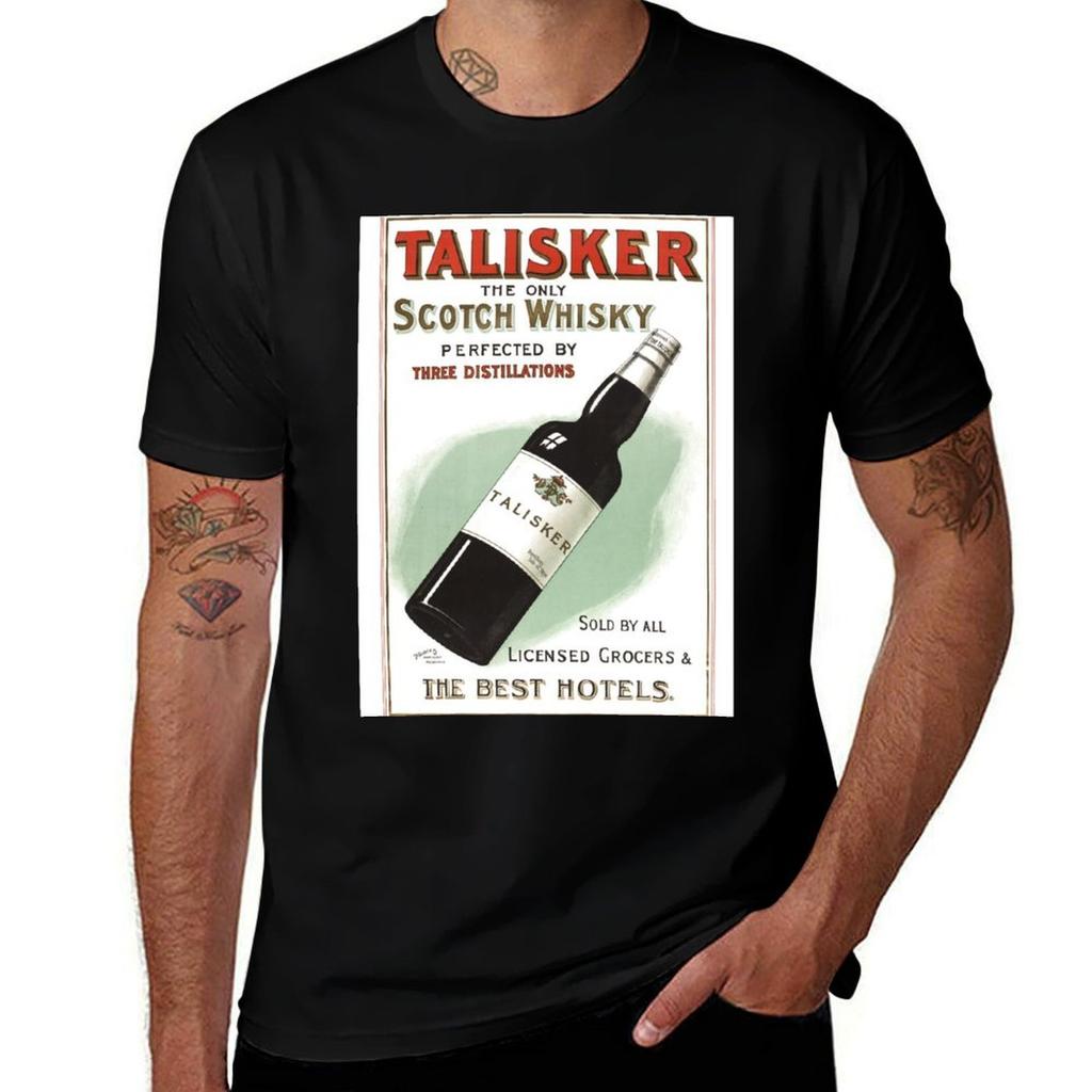 Talisker Scotch Whisky Australian Vintage Poster TShirt Classic Print Short Sleeve Shirt