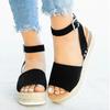 Women's Shoes 2024 New Fashion Plus Size Hemp Rope Wedge Heel Platform Fish Mouth Sandals Women Luxury Sandals Women Designers