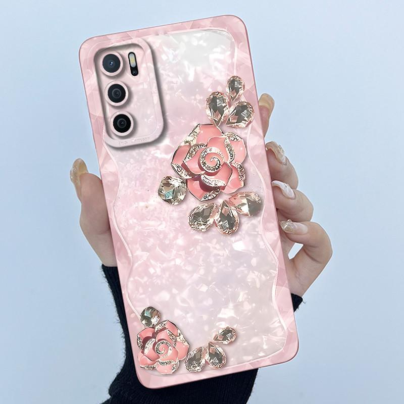 Чехол для OPPO A16 Чехол для Oppo A16s A54s Модный Простой Цветок Мягкий Жидкий Силикон Ударопрочный Чехол Oppo CPH2269 CPH2271 Funda