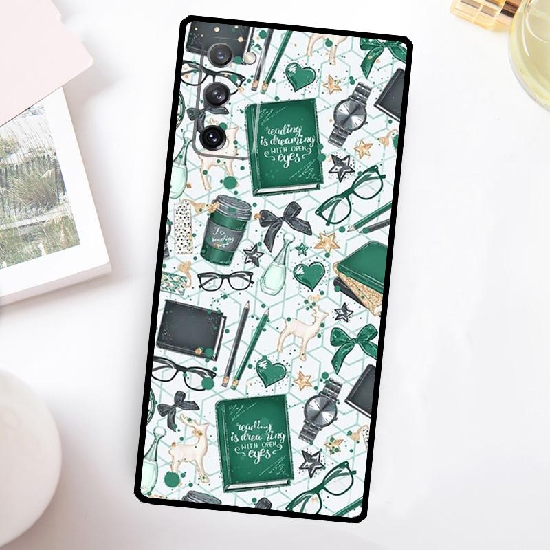 Чехол для телефона "Книги и Кофе" для Samsung Galaxy S23 S24 Ultra S22 S20 S21 FE Note 20 10 S8 S9 S10 Plus