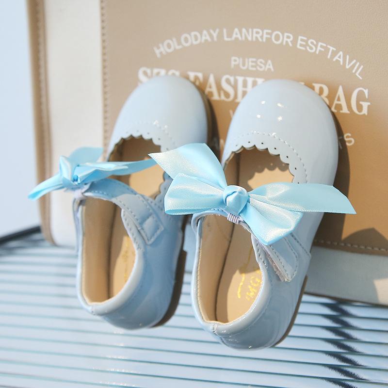 Новая корейская версия, туфли из искусственной кожи с милым бантом для девочек, туфли принцессы, танцевальная обувь на весну и осень