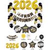 Balloon New Year Black Gold Letter Balloon Set, New Year Happynewyear Party Decorations
