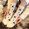Winter Cartoon Plush Lovely Milk Cow Socks Women's Thicken Warm Middle Tube Cute Soft Home Floor Sock