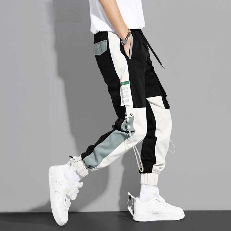 Уличная одежда Мужские карманы Карго Шаровары Хип-хоп Повседневные спортивные брюки для бега Модные мужские брюки