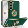 Coque pour Samsung Galaxy S26, Protection Antichoc Anti-Rayures Slim avec Anneau Rotatif Vert Nuit