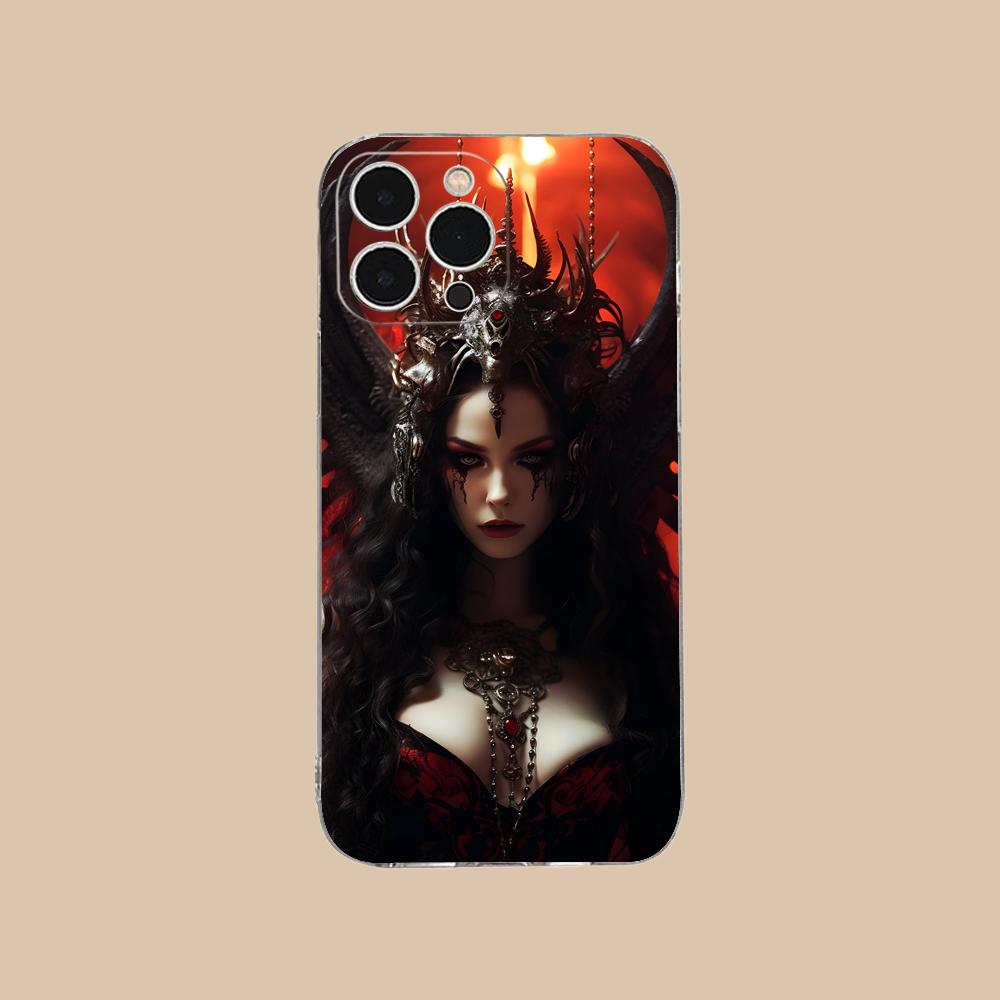 Dark Goddess Lilith Phone Case for iPhone 17 16 15 14 13 12 11 X XR XS Air Pro Max Plus Mini Soft TPU Clear Cover