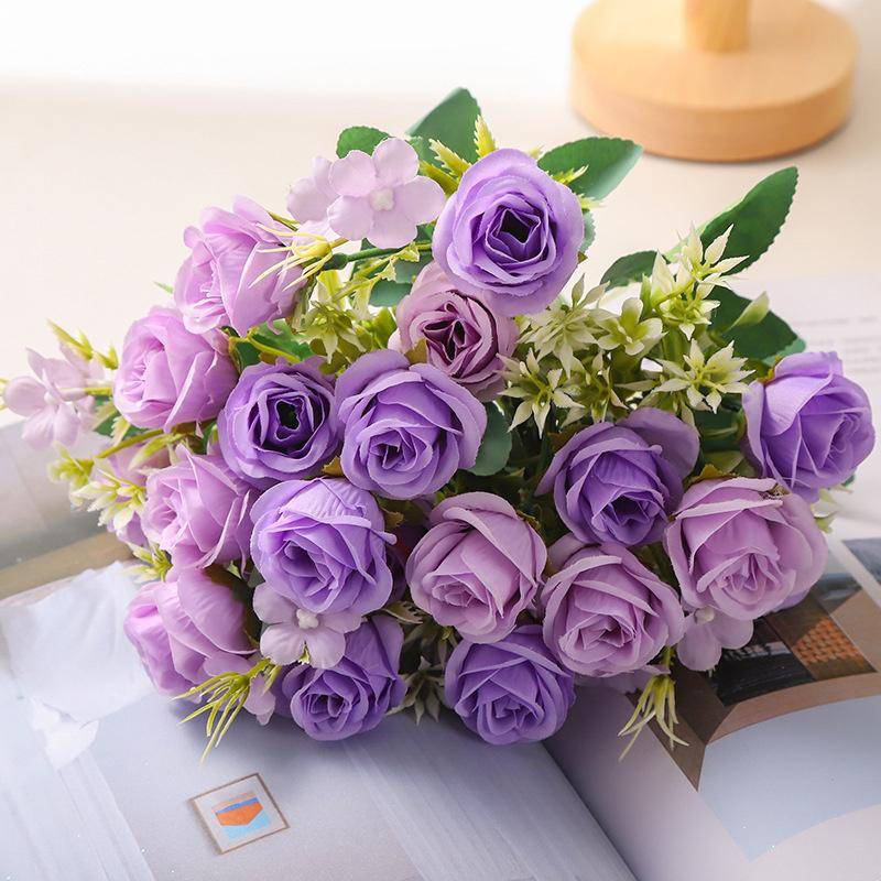 2PCS Artificial flower bouquets, artificial roses, wedding flowers, handmade flowers, artificial flower decorations, artificial flower ornaments.