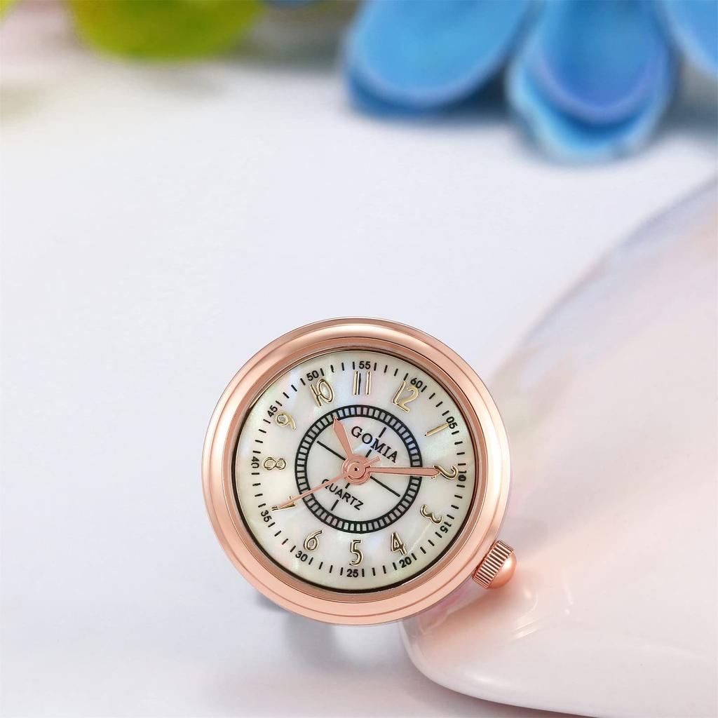 Ring Watch Ladies Free Size Antique 3ATM Waterproof Ring Clock Ring Watch Analog Silver Ladies Fashion Accessory