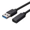 Кабель-адаптер USB 3.0 (папа) на Type C (мама), для быстрой зарядки и передачи данных, совместимый с разъемом USB C на USB 3.0, пластиковая текстура