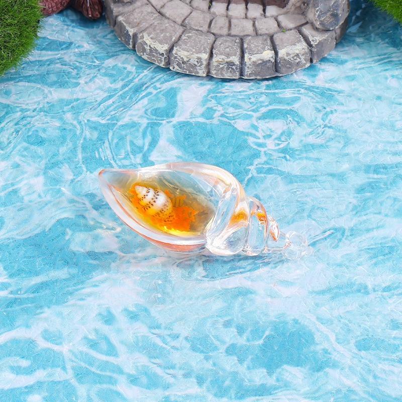 Luminous Colorful Conch Crafts Key Pendant Desktop Ornaments Decoration Diy Resin Small Accessories