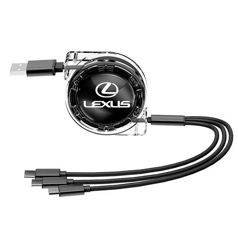 3 In 1 Micro USB Type C Charging Cable Multi Charger For Lexus F-SPORT ES RX NX LS UX LM LX GX LC RZ IS CT GS RC HS SC TX LBX