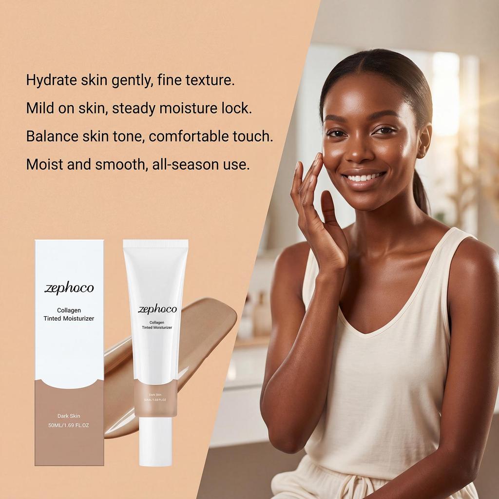 Увлажняющий тонирующий крем Zephoco – Глубокий тон, Дышащий, Мягкое ощущение, Легко распределяется