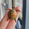 Creative Diamond-Encrusted Fashion Turtle Animal Brooch Personalized Exaggerated Oil Drop Brooch Retro Pin Clothing Accessories