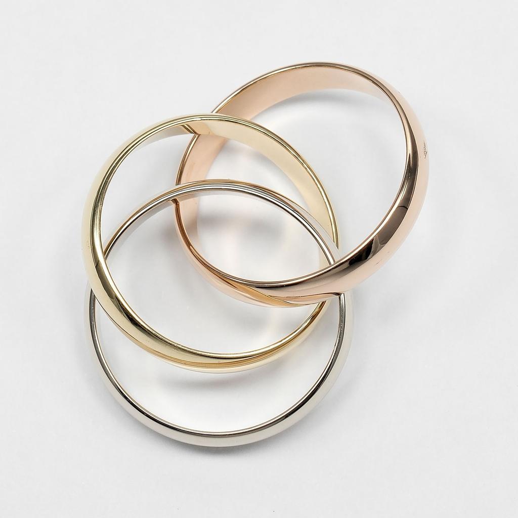 CARTIER Trinity Ring 0.1" band K18 Gold (YGxPGxWG) #4.3(US Size) 6.57g Women Used