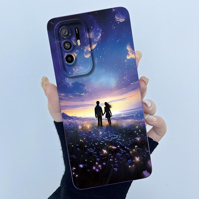 Funda For Oppo A94 5G CPH2211 Case Capa Simplicity Flower Soft Matte Silicone Bumper For Oppo Reno 5Z Reno5 Z 5 Z 5G Back Cover