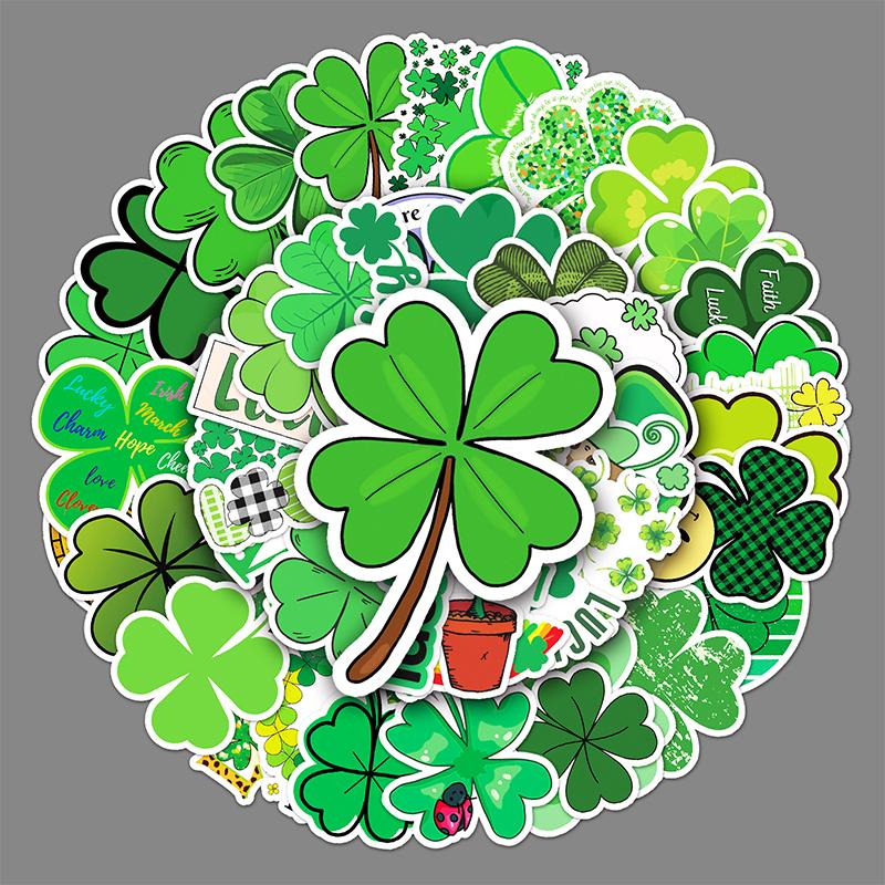 50 шт. четырехлистный клевер мультфильм Lucky Plant граффити водостойкая наклейка творческий тренд индивидуальная наклейка скейтборд