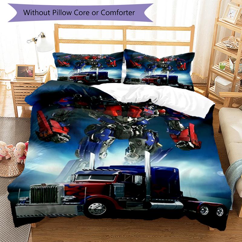 3pcs Transformers2 Design Cover Set - HD Printed Bedding with 1 Cover and 2 Pillowcases - Perfect for Home and Dorm Decor