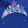 Women Starfish Shell With Rhinestone Crown Mermaid Fish Crown Ocean Style Costume Hair Accessories Princess Birthday Party Tiara