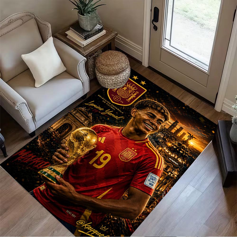 Lamine Yamal's Spain's Golden Moment Floor Mat Suitable for Outdoor Dining Room Kitchen Living Rooms Anti-slip Rug Office home decor Wedding Party Gif