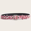 Pink Plush Women's Belt Leopard Print Waist Belt Fashion Pin Buckle Waistband  Jeans Accessories