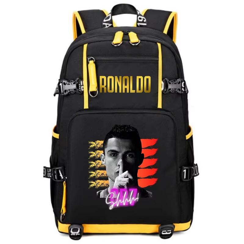 Football Star Peripheral Personality Print Youth Backpack Large Capacity Student Bag