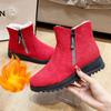 Зимние ботинки женские теплые плюшевые зимние ботинки для женщин ботильоны женские на молнии нескользящие мокасины женские повседневные удобные ботинки на плоской подошве