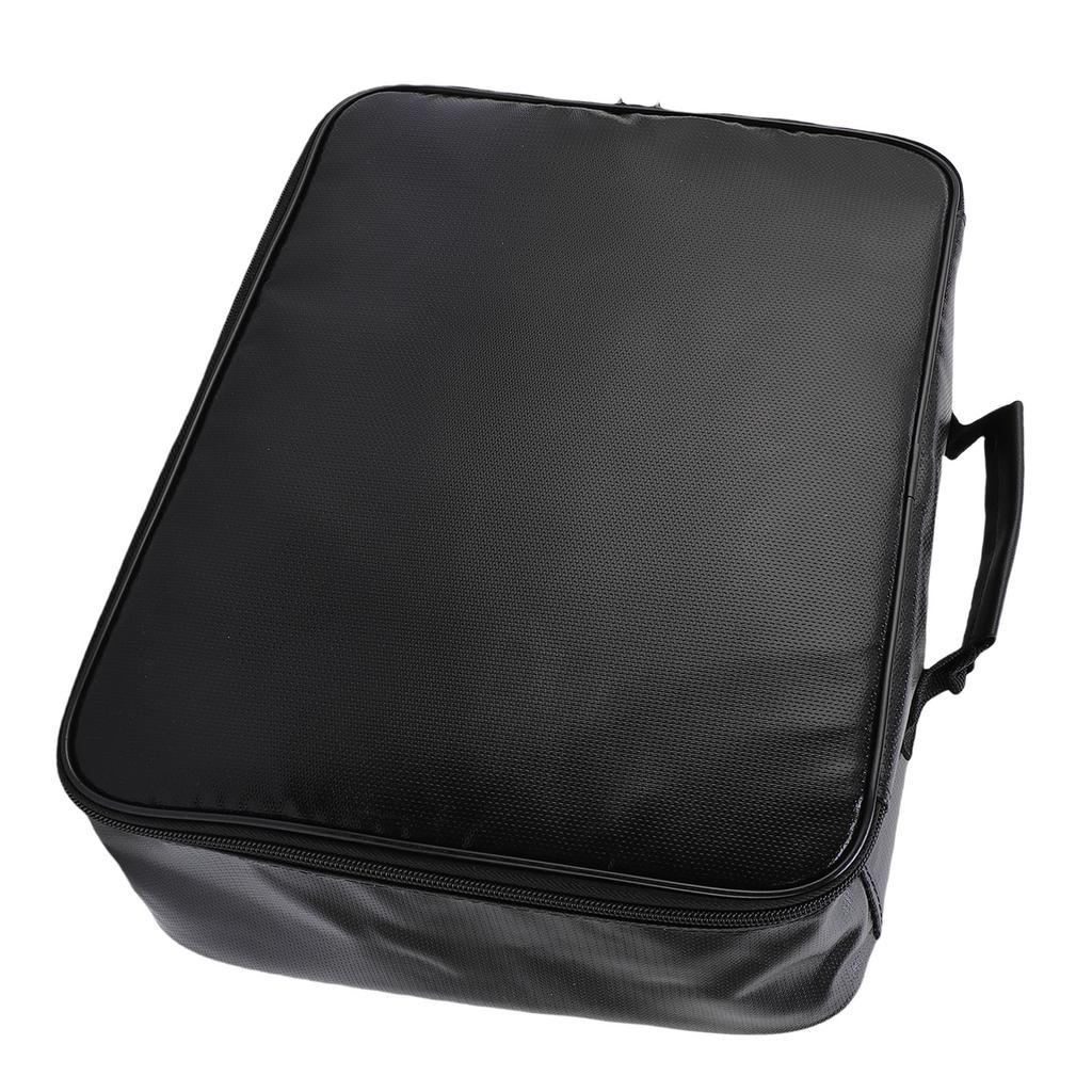 Fireproof Document Bag with Combination Lock Large Capacity Multi Pockets File Storage Bag for Passport Certificate