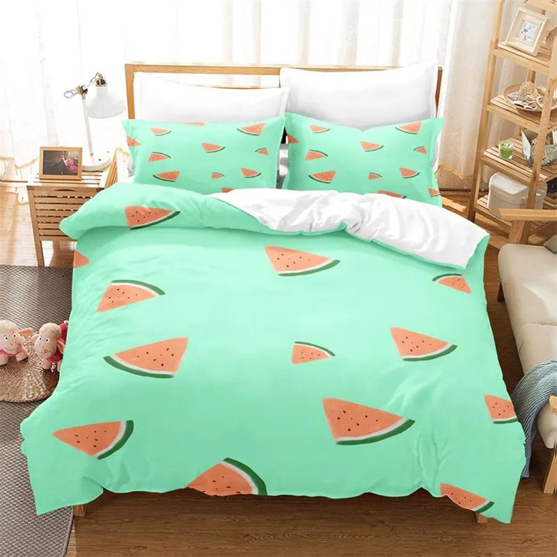 3D Summer Tropical Fruit Duvet Cover with Pillowcase King Full Size Queen Double Bed Quilt Case Linens Single Twin Bedding Sets